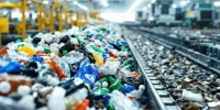 Reciclaje industrial de plástico, mallas metálicas